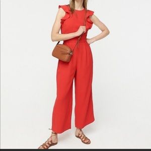 J.Crew Sleeveless ruffle jumpsuit in 365 crepe